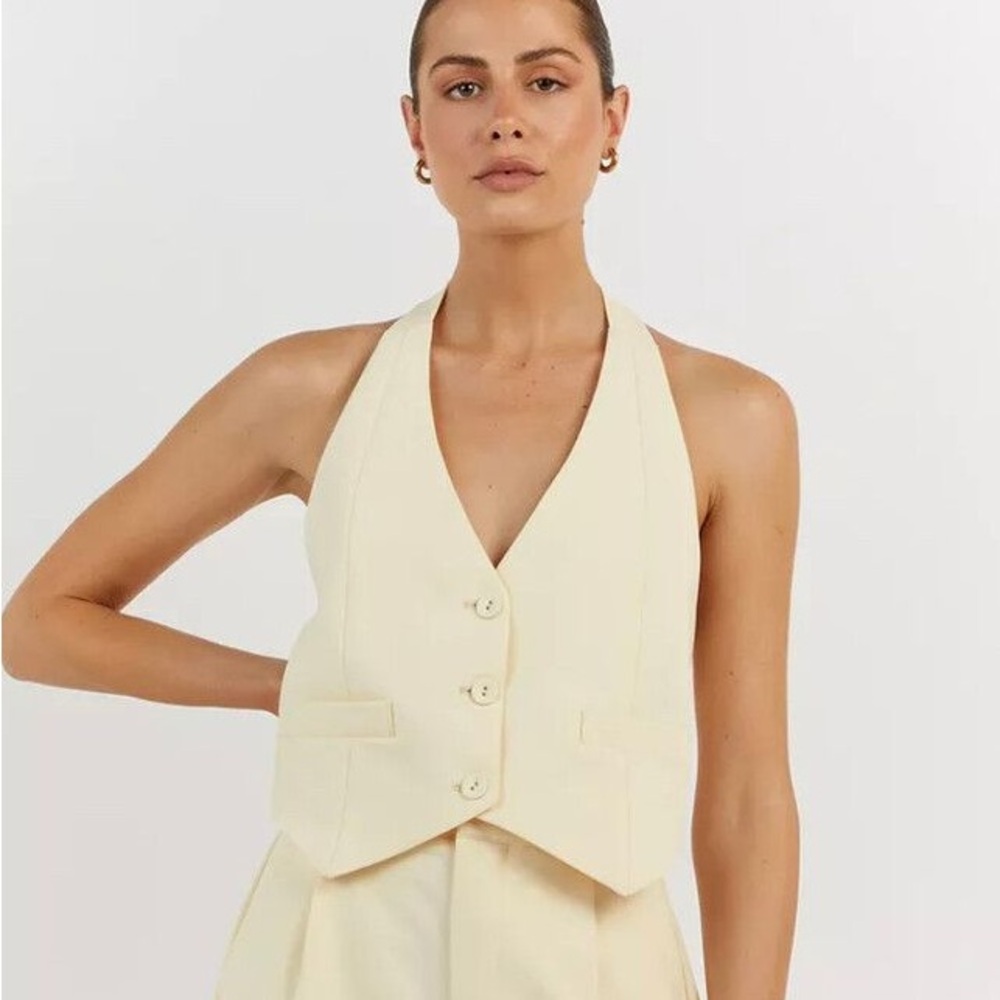 Dissh Eva Halter Vest in Lemon